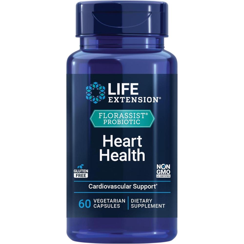 imageLife Extension FLORASSIST Probiotic Heart Health Lactobacillus reuteri 30242 Promotes Heart Health and Already Healthy Cholesterol Levels GlutenFree NonGMO Vegetarian 60 Capsules