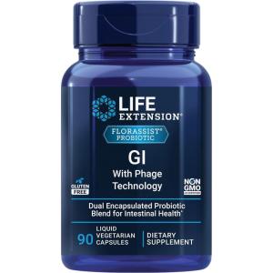 Life Extension FLORASSIST® Probiotic GI with Phage Technology, Digestive Health Supplement, microbiome Balance, Gut Health, Gluten Free, Vegetarian, 30 Capsules(90 Count (Pack of 1))