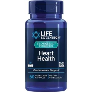 Life Extension FLORASSIST® Probiotic Heart Health, Lactobacillus reuteri 30242, Promotes Heart Health and Already Healthy Cholesterol Levels, Gluten-Free, Non-GMO, Vegetarian, 60 Capsules