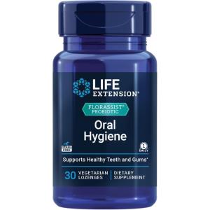 Life Extension FLORASSIST® Probiotic Oral Hygiene, Oral probiotic for Teeth and Gums, pH Levels, Dental Hygiene, Immune Support, BLIS M18™, Once Daily, Gluten Free, Vegetarian, 30 lozenges