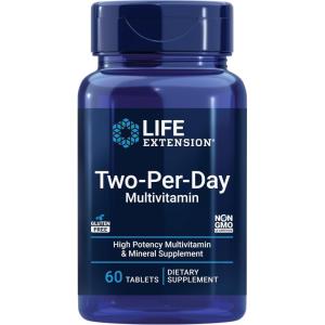 Life Extension Two-Per-Day Multivitamin – Daily Dose of Vitamins & Minerals for Men and Women – Complete Essential Vitamin Supplement for Energy, Health – Gluten-Free – Non-GMO – 60 Tablets(Tablet)