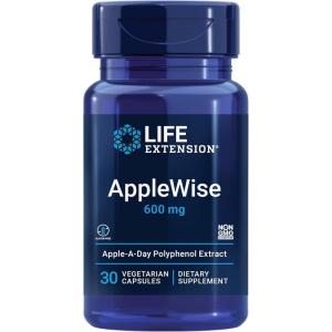 Life Extension AppleWise, Apple polyphenol Extract for Heart, Cellular and Colon Health, Gluten Free, Non-GMO, Vegetarian, 30 Capsules