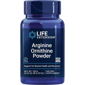 Life Extension Arginine Ornithine Powder, Promotes Muscle Health & Recovery, Gluten Free, Non-GMO, net Weight 150 Grams