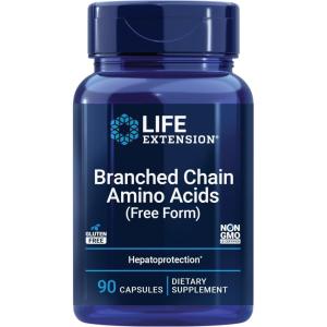 Life Extension Branched Chain Amino Acids (BCAAs), leucine, isoleucine, valine, Promotes Muscle Recovery After Exercise, Gluten-Free, Non-GMO, 90 Capsules