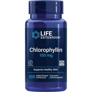 Life Extension Chlorophyllin, antioxidant & DNA Health Support, Gluten-Free, Non-GMO, Vegetarian, 100 Vegetarian Capsules(Standard Packaging)