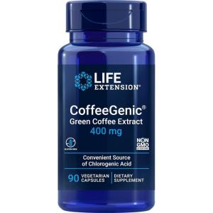 Life Extension CoffeeGenic® Green Coffee Extract, 400 mg, standardized for 50% chlorogenic Acid, After-Meal Metabolism Support, Gluten Free, Non-GMO, Vegetarian, 90 Capsules