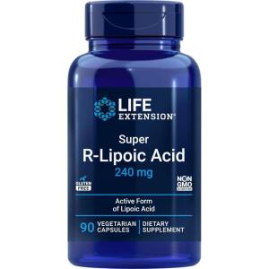 Life Extension Super R-Lipoic Acid – Healthy Aging, oxidative Stress Defense – with 240 mg of Active R-Form of R-Lipoic Acid – Gluten-Free – Non-GMO – Vegetarian – 60 Capsules(90 Count (Pack of 1))