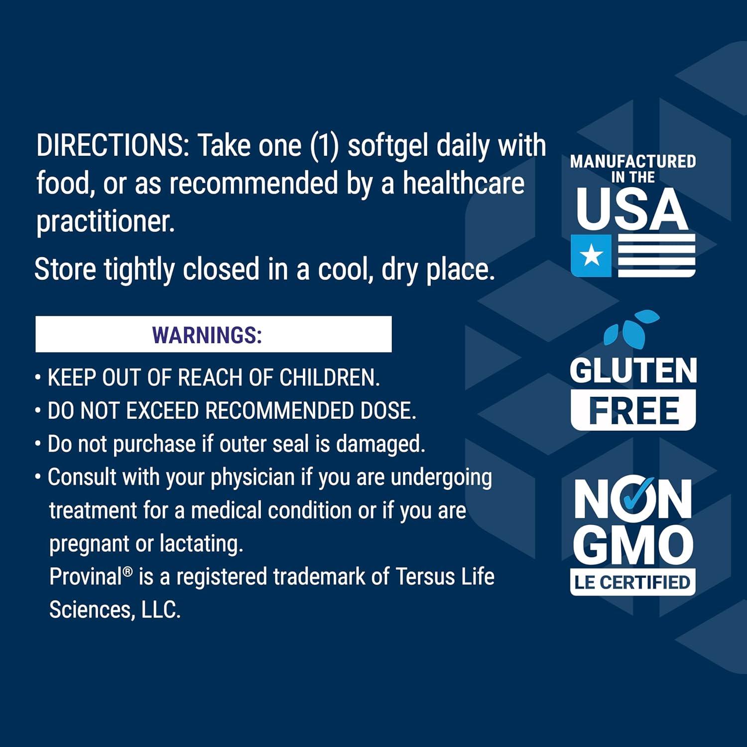 imageLife Extension Provinal Purified Omega7 palmitoleic Acid derived from Highly Concentrated Marine Oil Cholesterol triglycerides amp Heart Health Support GlutenFree NonGMO 30 softgels