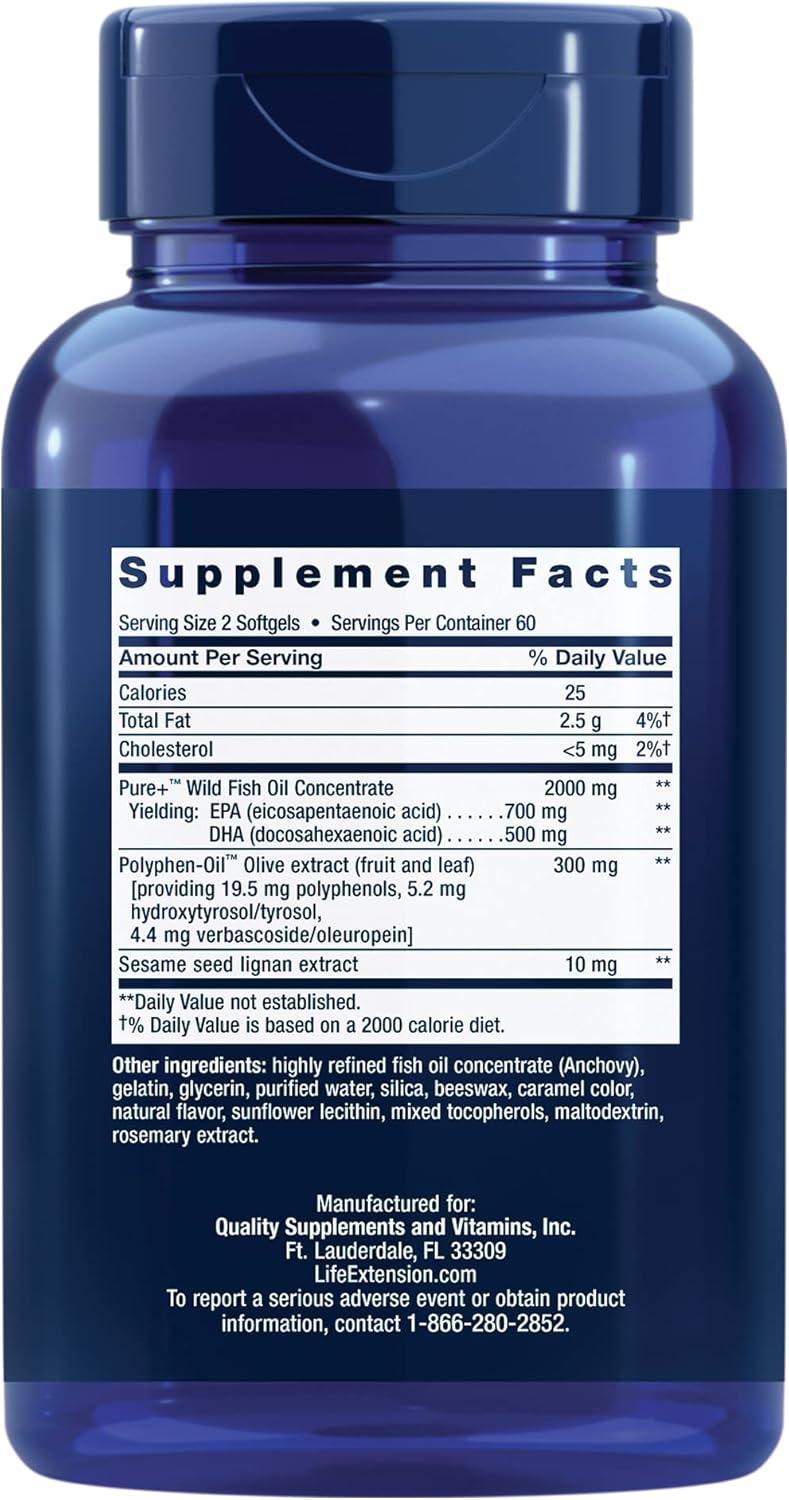 imageLife Extension Super Ubiquinol Coq10 100 Mg 60 Softgels Super Omega3 Epadha Fish Oil 120 Softgels Heart amp Brain Health Supplements Inflammation Management AntiAging Support