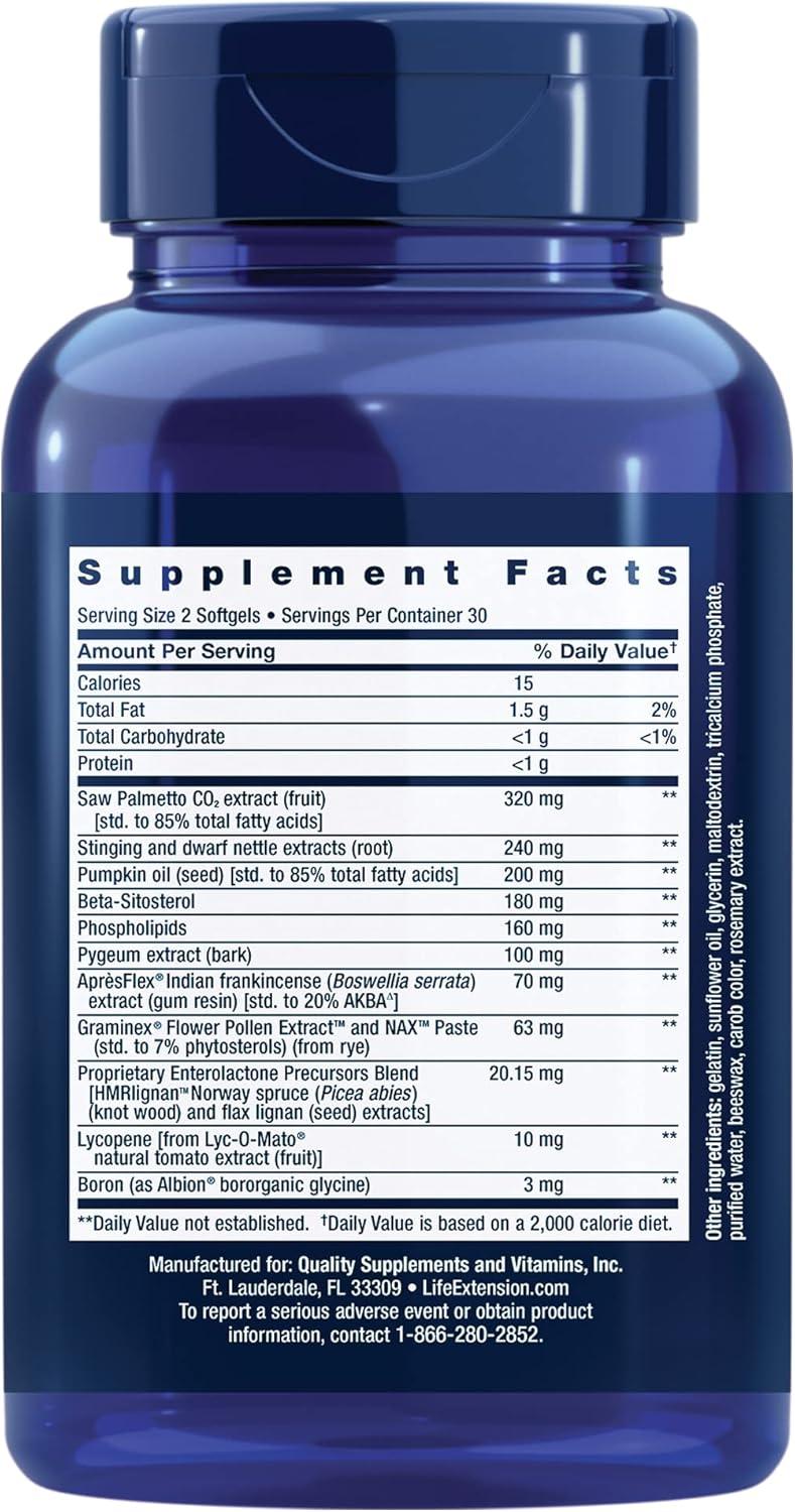 imageLife Extension Testosterone Elite 30 Vegetarian Capsules Ultra Prostate Formula 60 softgels Healthy Prostate Testosterone Production Support Supplements for Men