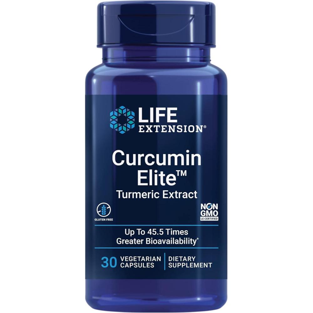 imageLife Extension Curcumin Elite Turmeric Extract 500 mg curcuminoids turmerones Fenugreek Inflammation Health Support Heart amp Immune Support GlutenFree NonGMO Vegetarian 30 CapsulesWith Elite CurcuminCGM