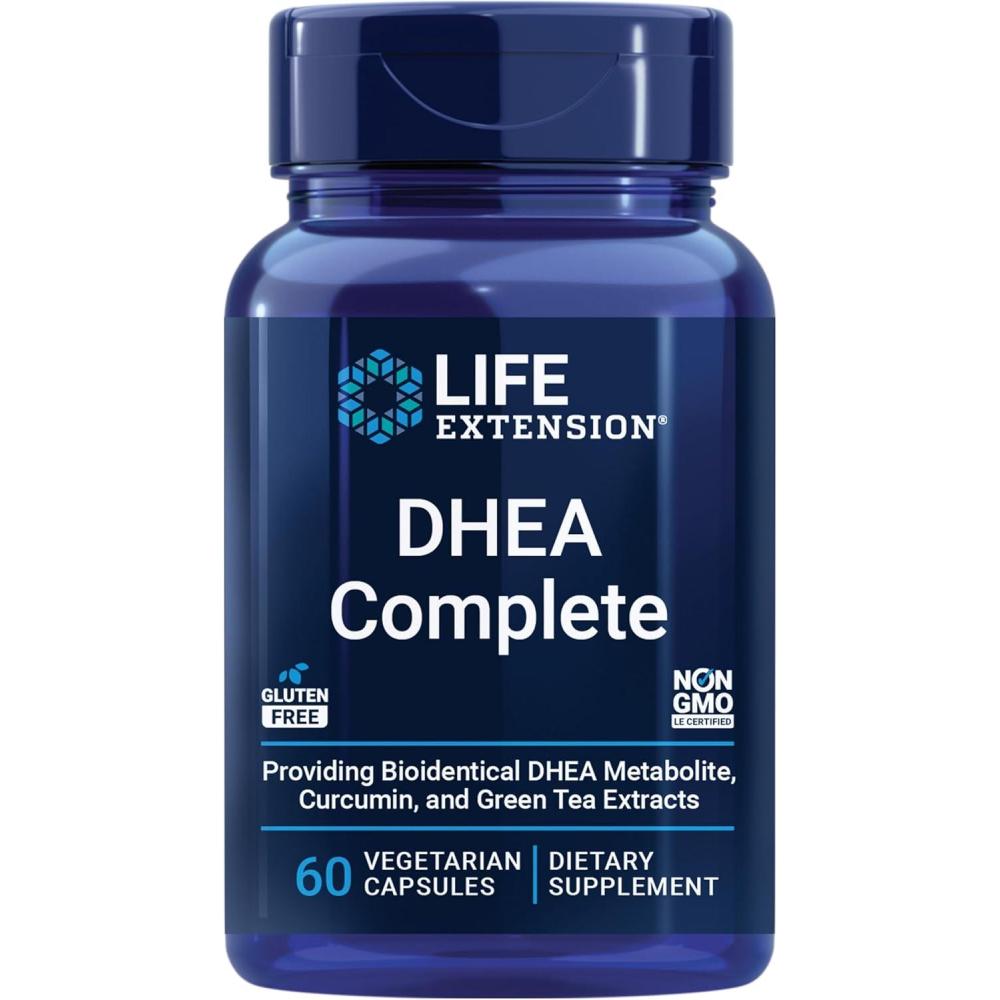 imageLife Extension DHEA and 7Keto DHEA Complete Vegetarian Capsules to Maximize Support of a Healthy Body Weight amp Mood Lean Muscle Mass Libido amp More NonGMO GlutenFree 60 Count60 Count Pack of 1