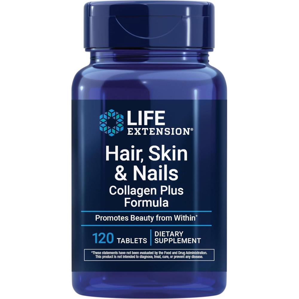 imageLife Extension Hair Skin amp Nails Collagen Plus 120 Count120 Count Pack of 1