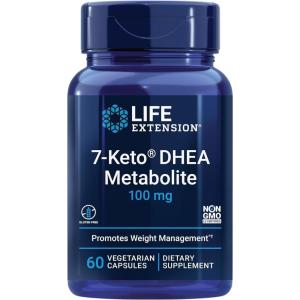 Life Extension 7-Keto DHEA Metabolite – Crank Up Your Fat-Burning Furnace – Non-GMO – Gluten-Free – 100 Mg – 60 Vegetarian Capsules(60 Count (Pack of 1))