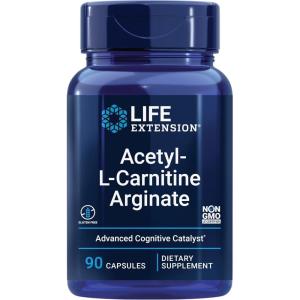 Life Extension Acetyl-L-Carnitine Arginate, Advanced Brain & Nerve Health, Cellular Energy Support, Gluten-Free, Non-GMO, 90 Capsules