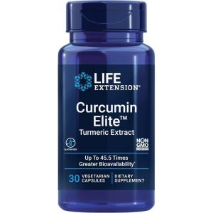 Life Extension Curcumin Elite™ Turmeric Extract, 500 mg, curcuminoids, turmerones, Fenugreek, Inflammation Health Support, Heart & Immune Support, Gluten-Free, Non-GMO, Vegetarian, 30 Capsules(With Elite Curcumin-CGM)