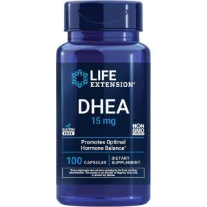 Life Extension DHEA 15 mg – Hormone Balance Supplement, Memory, Muscle Mass and Bone Density Support, Healthy Sex Drive, Gluten-Free, Non-GMO, 100 Capsules(100 Count (Pack of 1))
