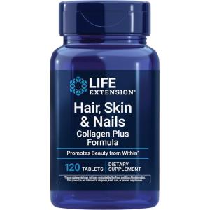 Life Extension Hair, Skin, & Nails- Collagen Plus, 120 Count(120 Count (Pack of 1))