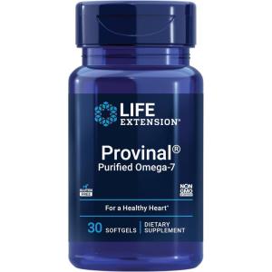 Life Extension Provinal Purified Omega-7, palmitoleic Acid derived from Highly Concentrated Marine Oil, Cholesterol, triglycerides & Heart Health Support, Gluten-Free, Non-GMO, 30 softgels