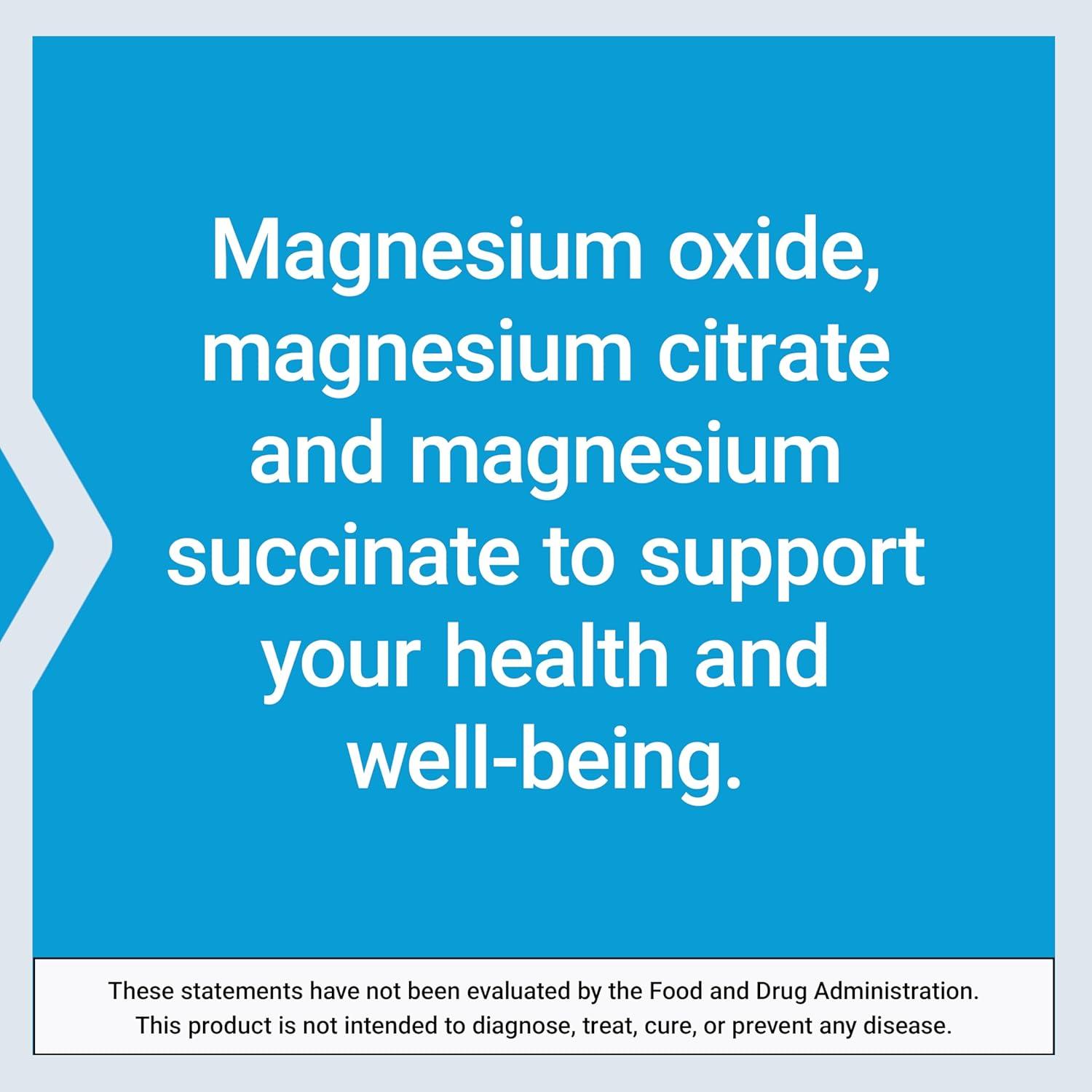 imageLife Extension Magnesium Caps 500 mg Magnesium Oxide Citrate and Succinate Heart Health Healthy Bones Metabolism Support 100 Vegetarian Capsules100 Count Pack of 1