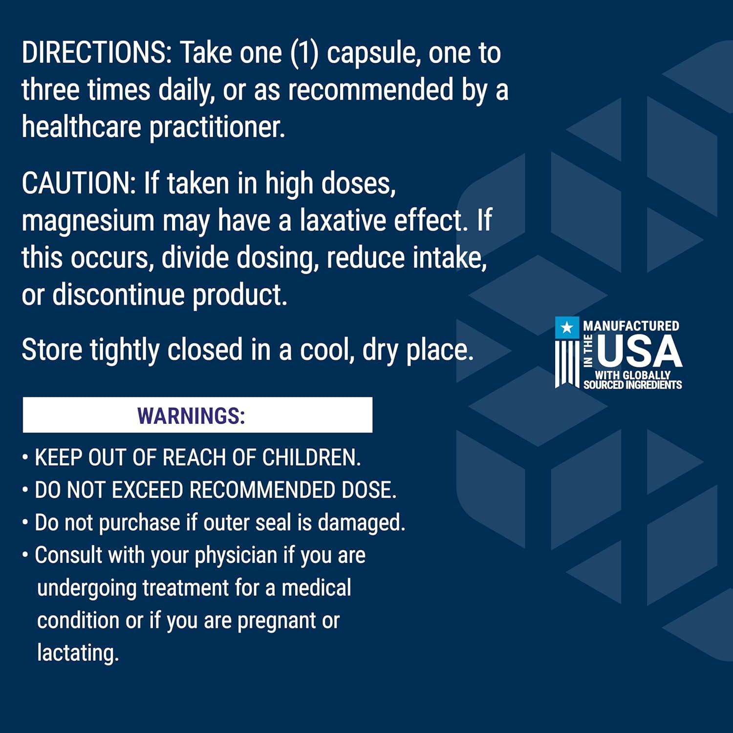 imageLife Extension Magnesium Caps 500 mg Magnesium Oxide Citrate and Succinate Heart Health Healthy Bones Metabolism Support 100 Vegetarian Capsules100 Count Pack of 1