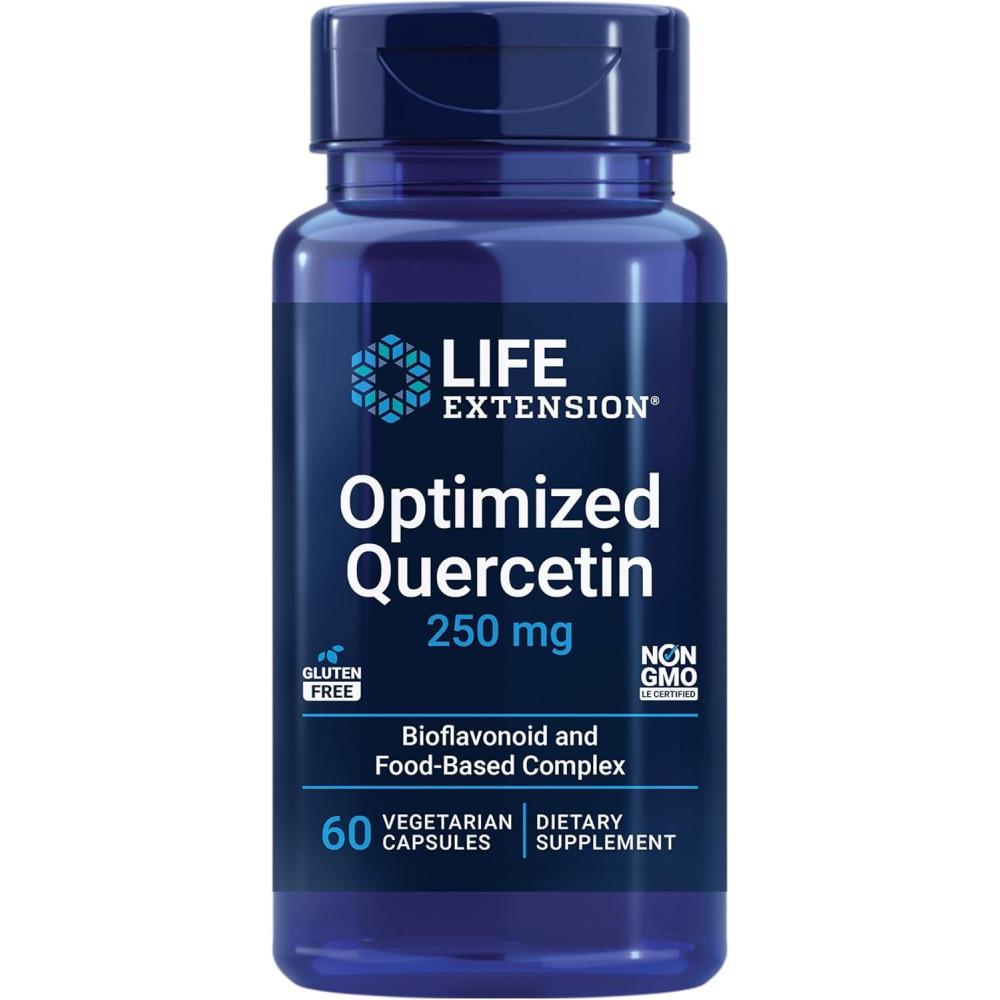 imageLife Extension Optimized Quercetin 250 mg Supports Immune Health Heart Health NonGMO Gluten Free  60 Vegetarian CapsulesVitamin