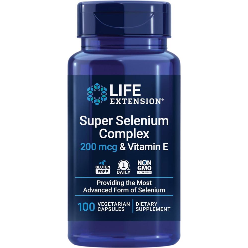 imageLife Extension Super Selenium Complex 200 mcg  3 Forms of Selenium Vitamin E  Cellular Health amp Longevity Support  GlutenFree NonGMO Vegetarian 1 Daily  100 CapsulesCapsules