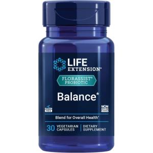 Life Extension FLORASSIST® Probiotic Balance, Gut Health, Immune Support, Whole-Body Health, 7 strains, 15 Billion CFUs, Non-GMO, Gluten-Free, Vegetarian, 30 Capsules