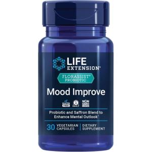 Life Extension FLORASSIST® Probiotic Mood Improve, probiotic and Saffron Blend enhances Mood and Mental Outlook, Non-GMO, Gluten-Free, 1 Daily, Vegetarian, 30 Capsules