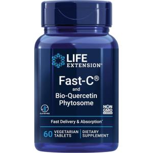 Life Extension Fast-C® and Bio-Quercetin®, Fast delivery and Absorption, Vitamin C, Fenugreek, Immune Support, Magnesium, Gluten-Free, Non-GMO, Vegetarian, 60 Tablets(60 Count (Pack of 1))