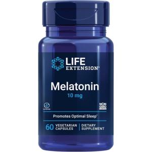 Life Extension Melatonin, 10 mg, Healthy Dose, Our Highest Available Dosage, for Sleep Support, Healthy Immune Response, Oxidative Stress Defense, Vegetarian, 60 Capsules