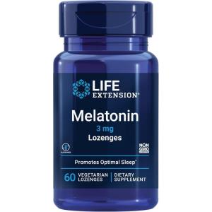 Life Extension Melatonin, 3 mg, Optimal Sleep Support, Healthy circadian Rhythms, Cellular Defense, Gluten-Free, Non-GMO, Vegetarian, 60 chewable lozenges