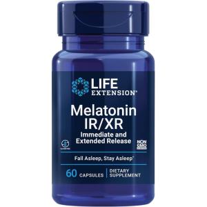 Life Extension Melatonin IR/XR, 1.5 mg, immediate- and Extended-Release Formula for Optimal Sleep Support, Healthy circadian Rhythms, Cellular Defense, Gluten-Free, Non-GMO, 60 Capsules(60 Count (Pack of 1))
