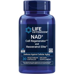 Life Extension NAD+ Cell Regenerator™ and Resveratrol Elite™*, nicotinamide riboside, Trans-resveratrol, quercetin, Fisetin, Heart Health, Healthy Aging, Vegetarian, Non-GMO, Gluten Free, 30 Capsules(30 Count (Pack of 1))