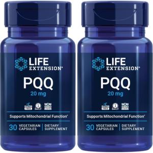 Life Extension PQQ, pyrroloquinoline Quinone, 20 mg, Promotes The Growth of New Mitochondria, Gluten-Free, Non-GMO, Vegetarian, 1 Daily, 30 Capsules(30 Count (Pack of 2))