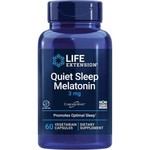 Life Extension Quiet Sleep Melatonin – Immediate-Release Melatonin Supplement with Vitamin C, B12 and Inositol – For Restful Sleep & Hormone Balance – Gluten-Free, Non-GMO – 60 Capsules