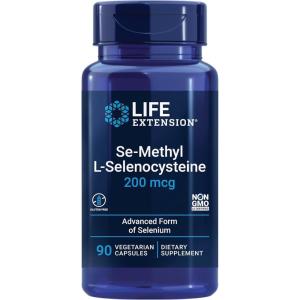 Life Extension Se-Methyl L-Selenocysteine, Advanced Form of Selenium, antioxidant Defense, Cellular Health, Healthy Aging, Vegetarian, Gluten-Free, Non-GMO, 90 Capsules