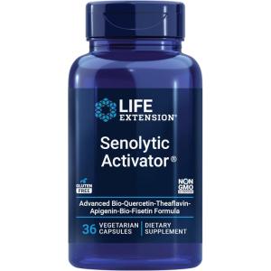 Life Extension Senolytic Activator®*, Healthy Aging, Cellular Health Support, bioavailable quercetin and Fisetin, apigenin, Black Tea theaflavins, Gluten Free, Non-GMO, Vegetarian, 36 Capsules(36 Count (Pack of 1))