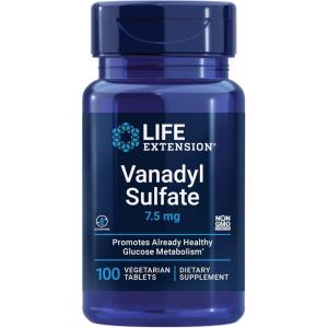 Life Extension Vanadyl Sulfate, Trace Mineral, Vanadium, Healthy glycemic Balance, Healthy Metabolism, Hormone Function, Gluten-Free, Non-GMO, Vegetarian – 100 Tablets