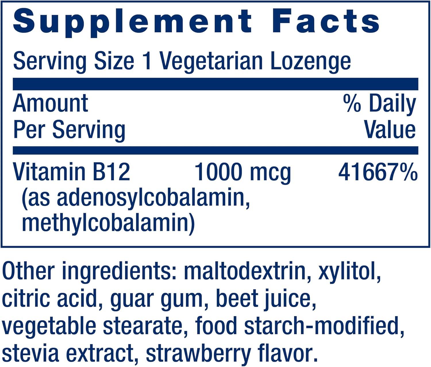 imageLife Extension B12 Elite adenosylcobalamin methylcobalamin Two Active Forms for Brain Health amp Dopamine Production NonGMO GlutenFree Vegetarian 60 lozengesVitamin