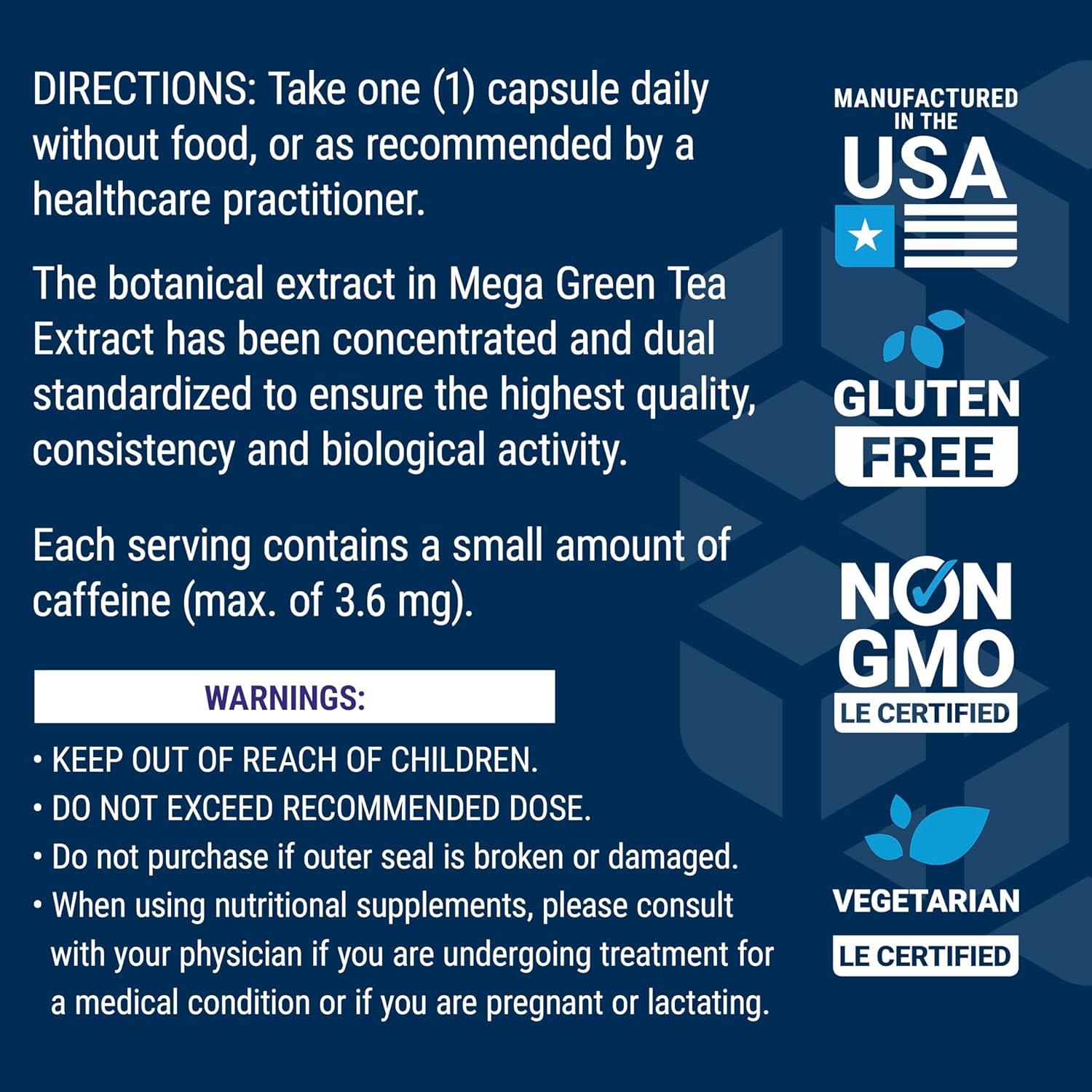 imageLife Extension Decaffeinated Mega Green Tea Extract  PolyphenolRich Cell Health Heart Health Brain Health Antioxidant Protection  NonGMO GlutenFree Vegetarian  100 Capsules100 Count Pack of 1