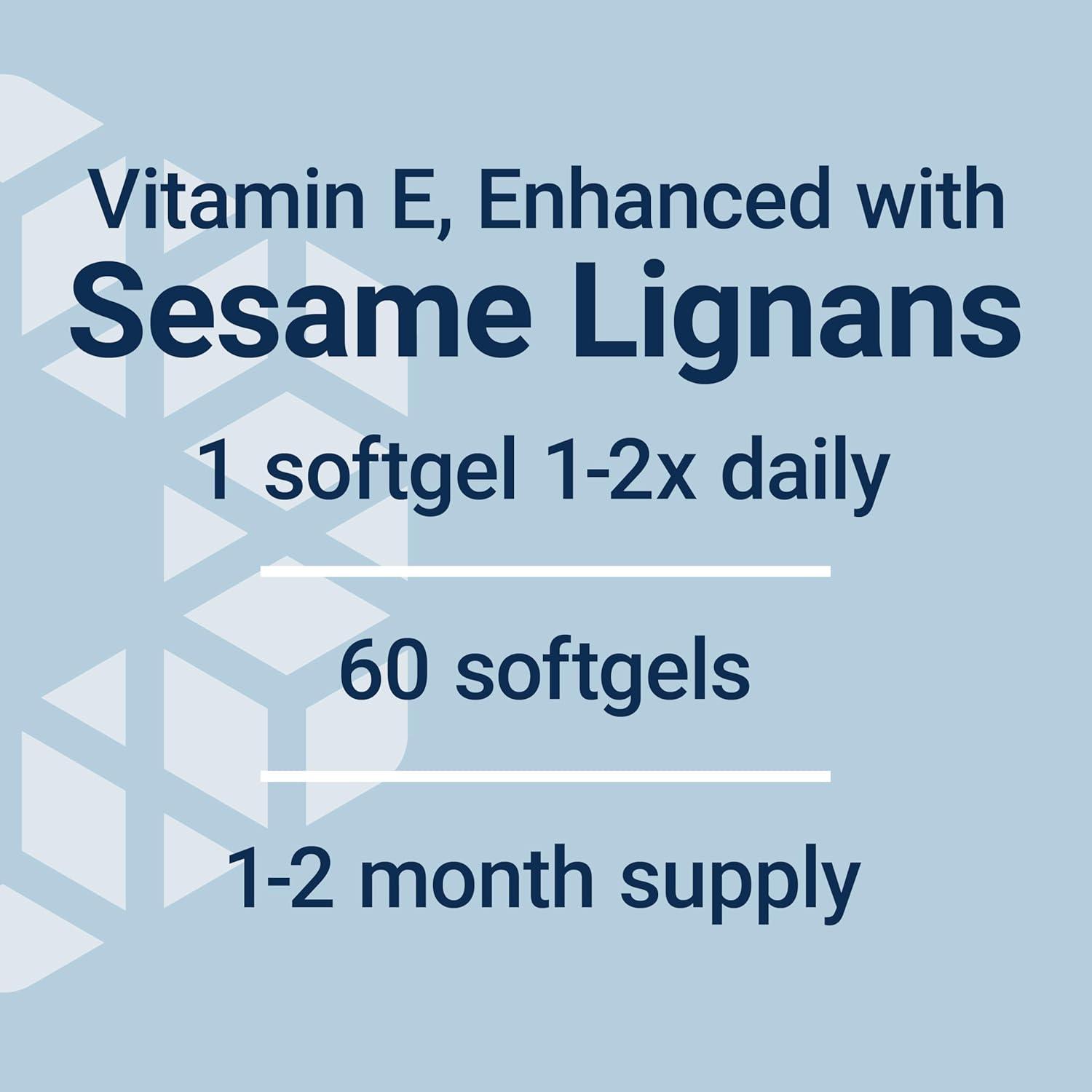 imageLife Extension Gamma E Mixed Tocopherols Healthy Aging Vitamin E Supplement Enhanced with Sesame lignans GlutenFree NonGMO 60 softgels