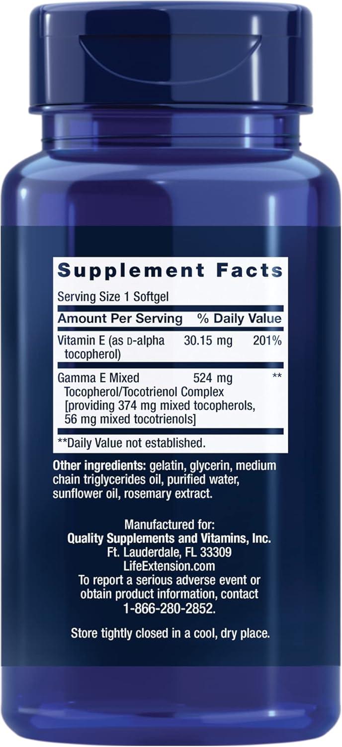 imageLife Extension Gamma E Mixed Tocopherols amp Tocotrienols  Complete Vitamin E Spectrum Antioxidant Protection  NonGMO GlutenFree  60 Softgels60 Count Pack of 1