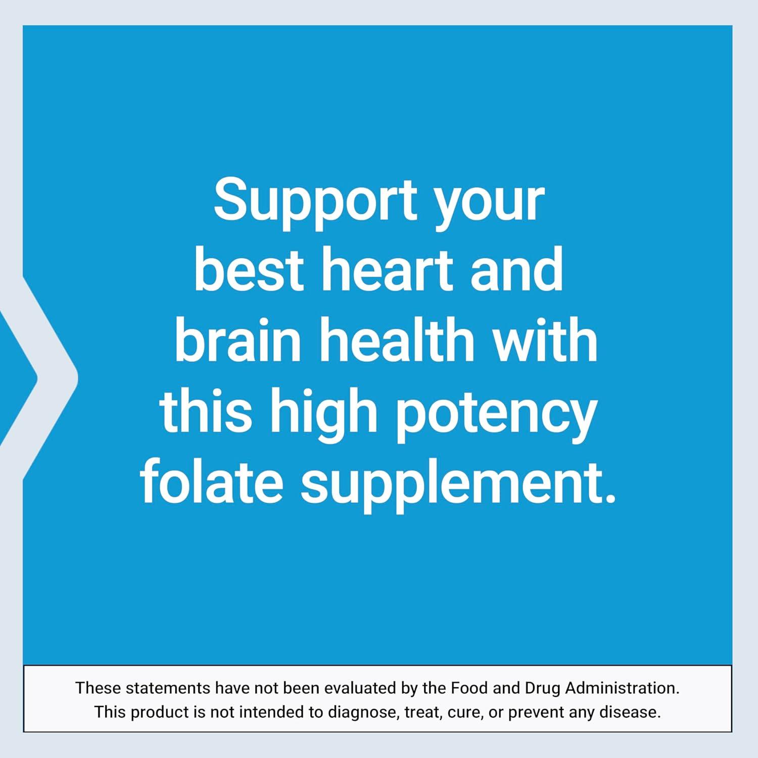 imageLife Extension High Potency Optimized Folate  Lmethylfolate  Folic Acid 8500 mcg DFE  Heart amp Brain Support Healthy Homocysteine Levels  GlutenFree NonGMO Vegetarian  30 Tablets