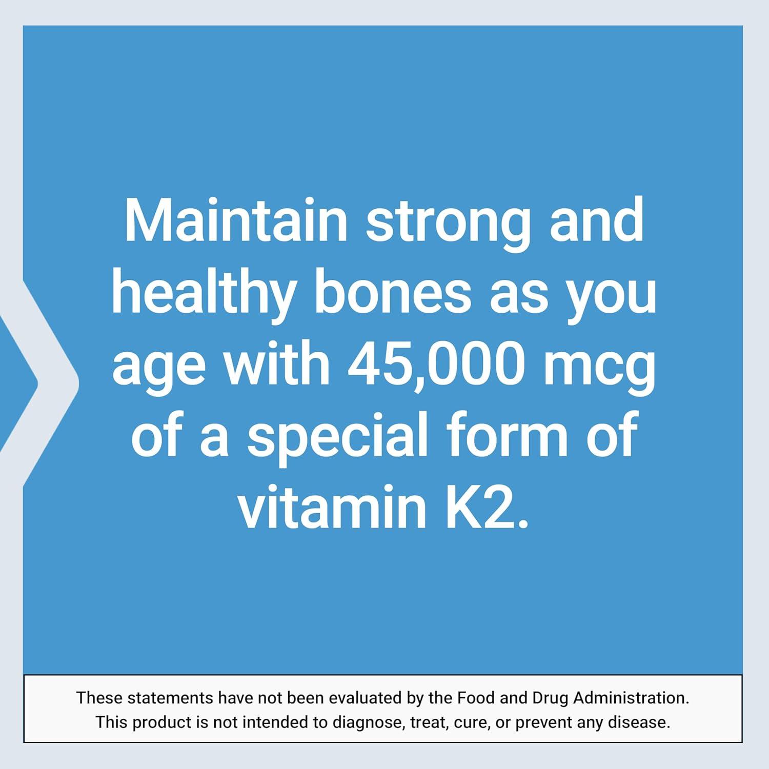 imageLife Extension Mega Vitamin K2 High Potency for Strong Bones clinically Studied 45 mg K2 Dosage Promotes Healthy Bone Density GlutenFree NonGMO 30 Capsules