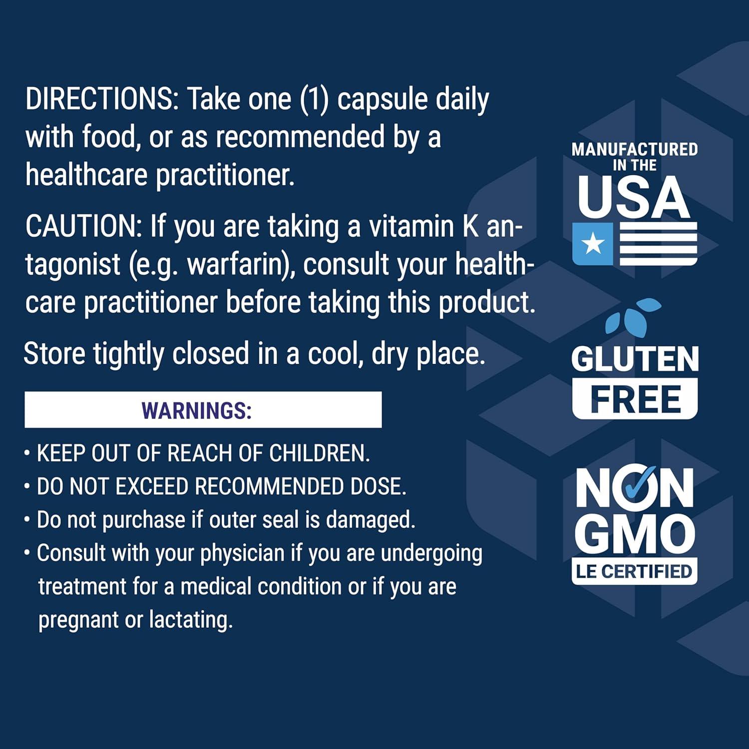 imageLife Extension Mega Vitamin K2 High Potency for Strong Bones clinically Studied 45 mg K2 Dosage Promotes Healthy Bone Density GlutenFree NonGMO 30 Capsules