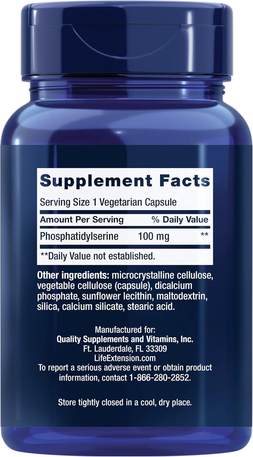 imageLife Extension PS Caps phosphatidylserine for Cognitive Performance GlutenFree NonGMO Vegetarian 100 Capsules