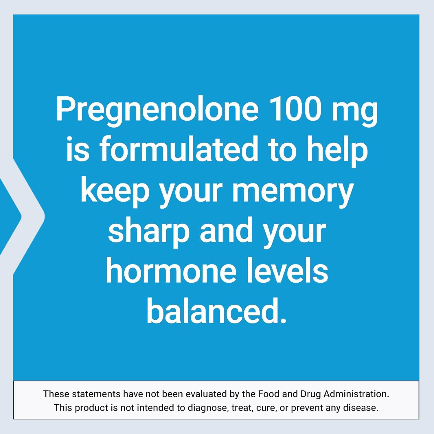 imageLife Extension Pregnenolone  Hormone Balance Supplement for Healthy Hormone Levels 100 mg  Hormone Balance Memory Focus Cognitive Health  GlutenFree NonGMO 100 Capsules100 Count Pack of 1