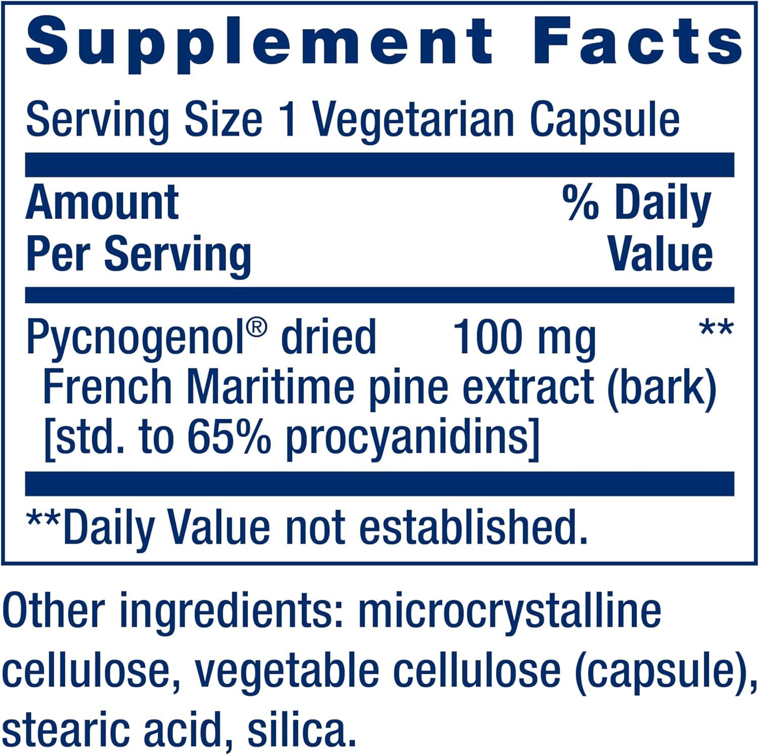 imageLife Extension Pycnogenol  French Maritime Pine Bark Extract  Scientifically Studied Healthy Aging amp Vascular Health Supplement  NonGMO GlutenFree Vegetarian  60 Capsules60 Count Pack of 1