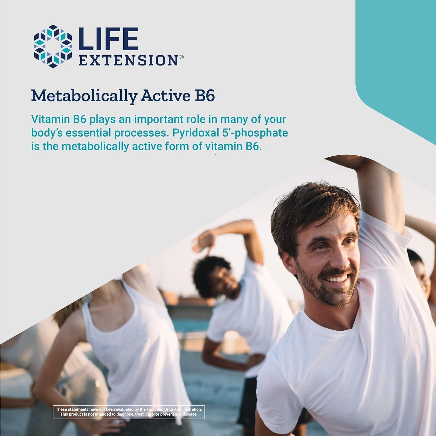 imageLife Extension Pyridoxal 5Phosphate CapsVitamin B6 100 mg Bioactive B6 for Cardiovascular Kidney amp Nerve HealthGlutenFree NonGMO Vegetarian60 Vegetarian Capsules60 Count Pack of 1